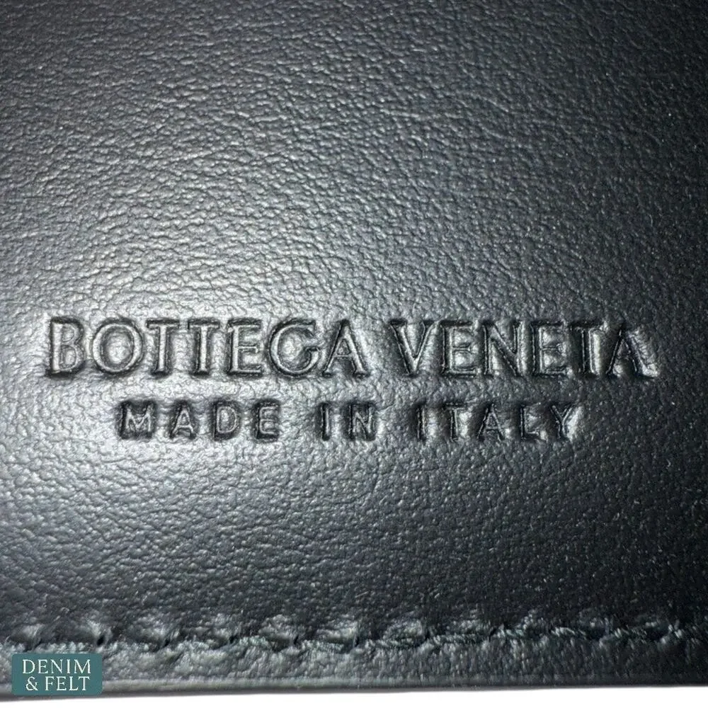 NEW Bottega Veneta Cassette Intreccio Leather Bifold Wallet Black Italy Designer